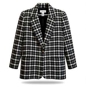 Jennifer Moore Vintage Plaid Oversized Blazer